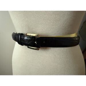 Joan & David Calfskin Belt Black Size M
